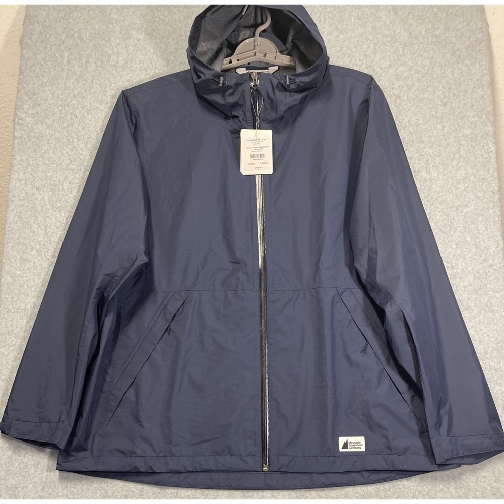 Mountain Equipment Company Aquanator Blue Hooded Rain Jacket Women's Sz XXL